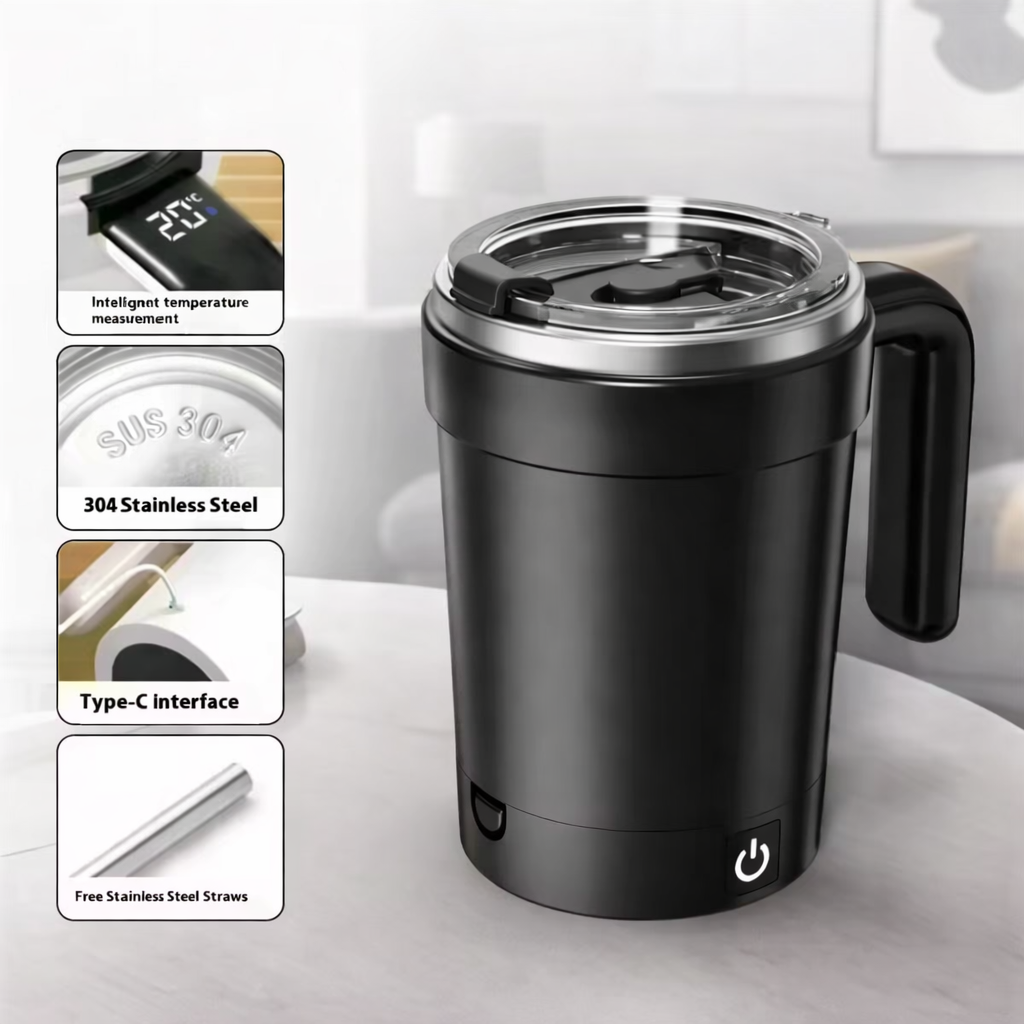 AuraMix™ Pro – Smart Self-Stirring Thermal Mug